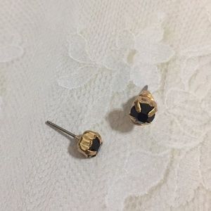 Black diamond stud earrings
